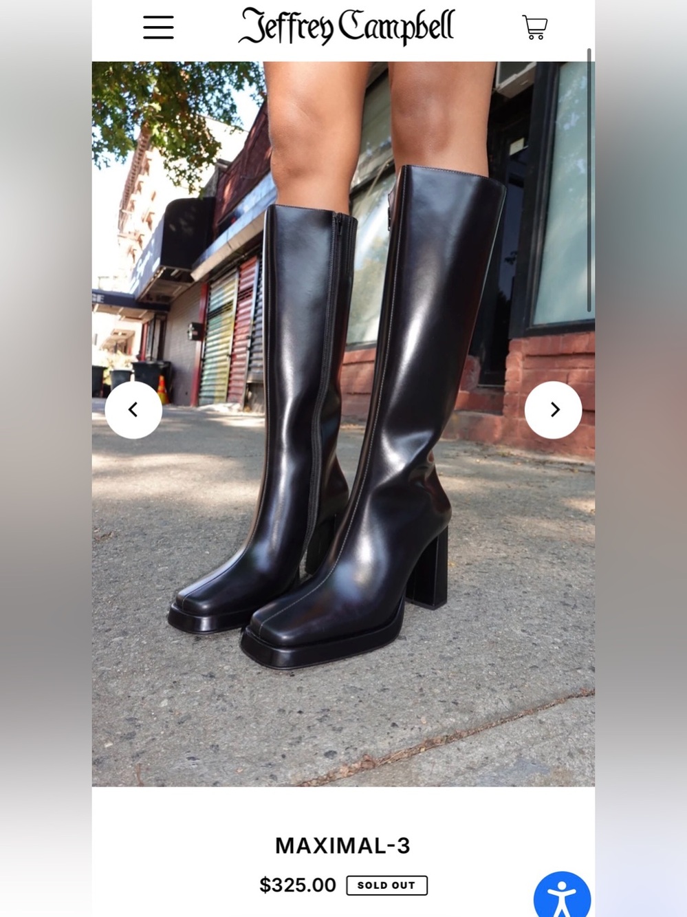 Jeffrey Campbell Black Knee-High Square Toe Heeled Boots